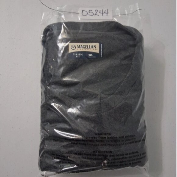 Magellan Shirt Mens 3XL Classic Fit LS Pullover Crew Neck Zip Chest Pocket Gray - Picture 11 of 11